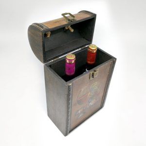 porta vinos doble de madera