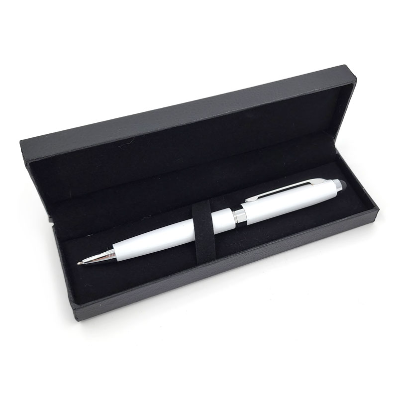 Bolígrafo metálico con stylus Blanco