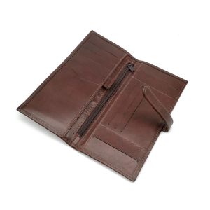 Chequera con pasador Cuero 416 Castaño