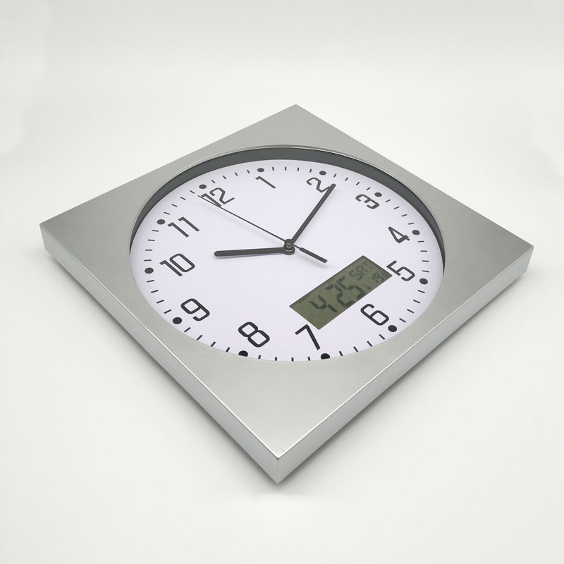 reloj mural con visor digital