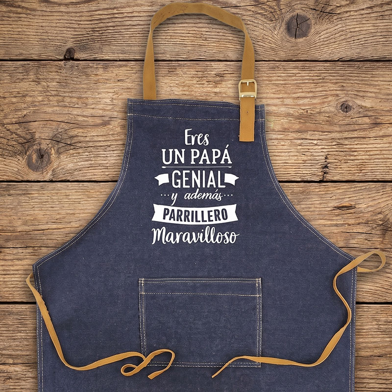 Pechera de mezclilla aplicación en reno y vinilo