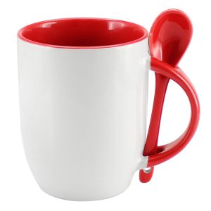 Tazón personalizado + cuchara Rojo