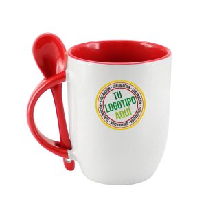Tazón personalizado + cuchara Rojo