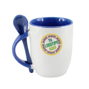 Tazón personalizado + cuchara Azul
