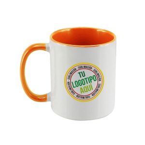 Tazón Cerámico Bicolor para Sublimación Naranjo