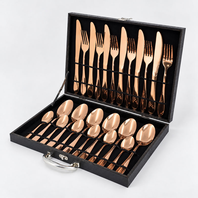 Set de cubiertos color cobre